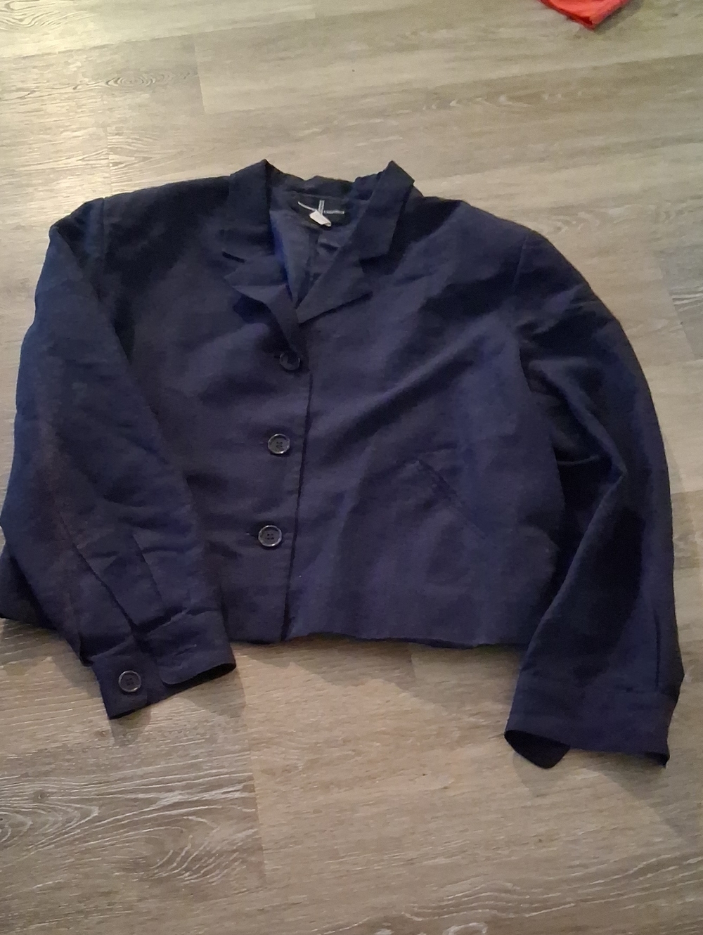 Women's Navy Cropped Blazer - Classic Tailored Jacket